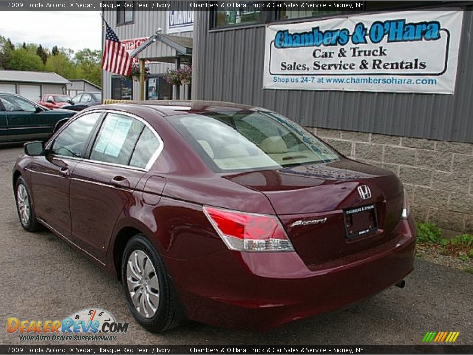 2009 Honda Accord LX Sedan Basque Red Pearl / Ivory Photo #7