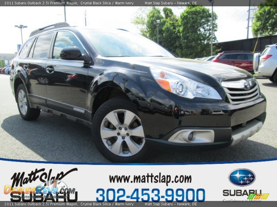 2011 Subaru Outback 2.5i Premium Wagon Crystal Black Silica / Warm Ivory Photo #1