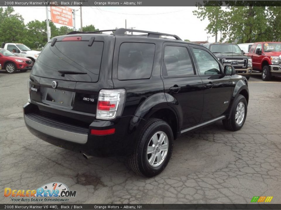 2008 Mercury Mariner V6 4WD Black / Black Photo #5