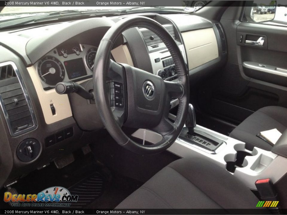 2008 Mercury Mariner V6 4WD Black / Black Photo #10