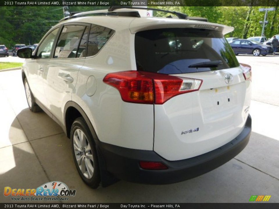 2013 Toyota RAV4 Limited AWD Blizzard White Pearl / Beige Photo #4