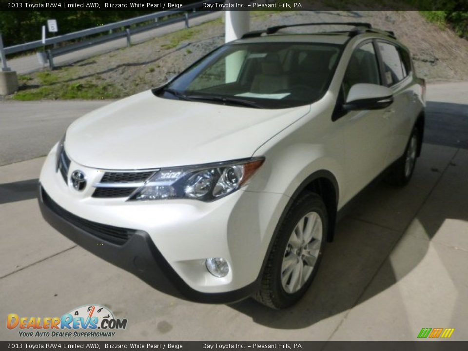 2013 Toyota RAV4 Limited AWD Blizzard White Pearl / Beige Photo #5