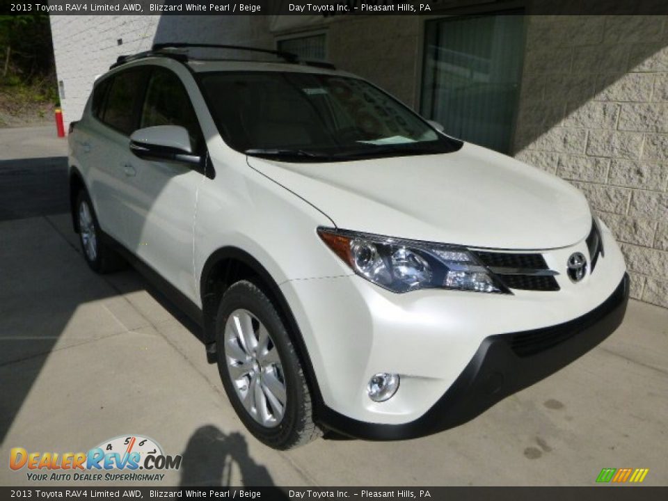 2013 Toyota RAV4 Limited AWD Blizzard White Pearl / Beige Photo #7