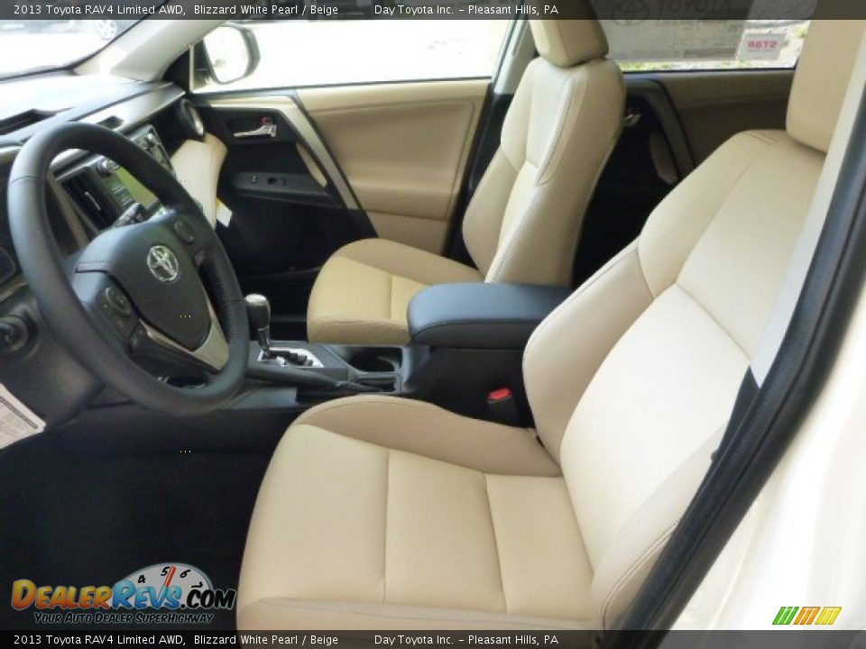 2013 Toyota RAV4 Limited AWD Blizzard White Pearl / Beige Photo #13