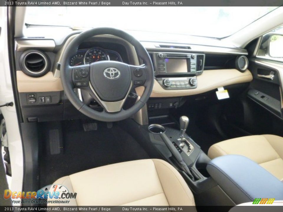 2013 Toyota RAV4 Limited AWD Blizzard White Pearl / Beige Photo #15