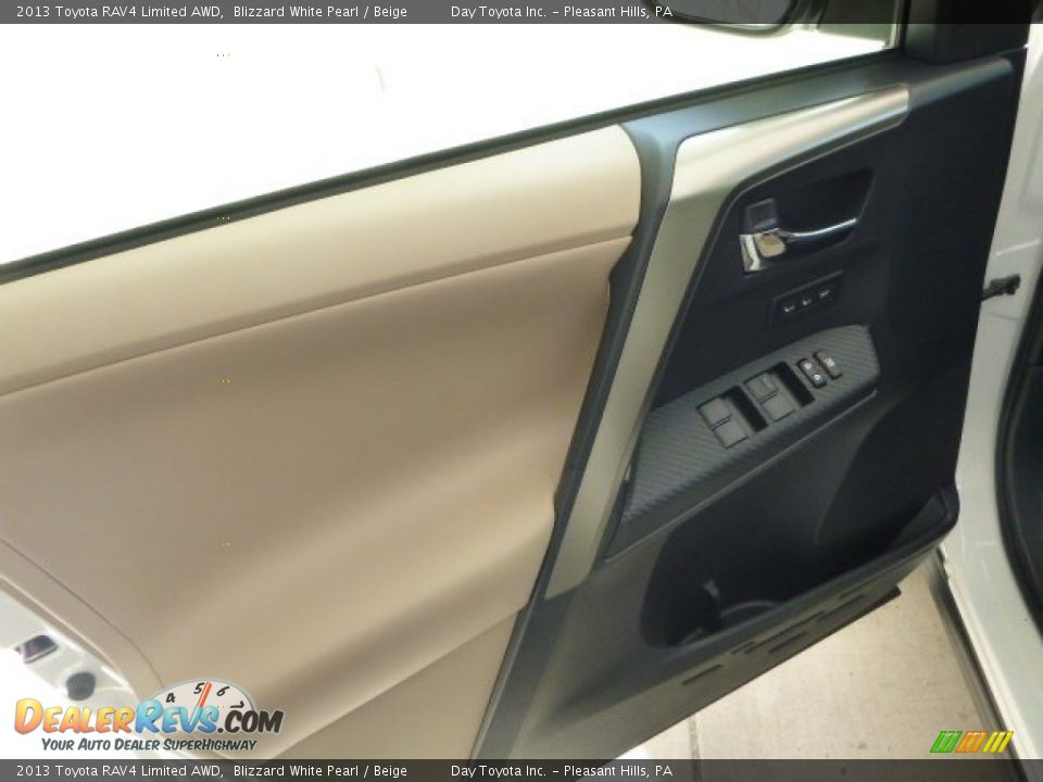 2013 Toyota RAV4 Limited AWD Blizzard White Pearl / Beige Photo #16