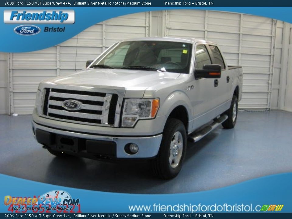 2009 Ford F150 XLT SuperCrew 4x4 Brilliant Silver Metallic / Stone/Medium Stone Photo #2