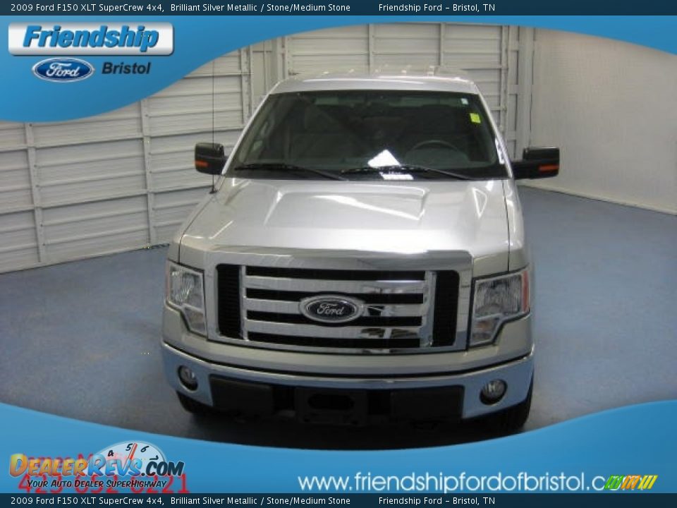 2009 Ford F150 XLT SuperCrew 4x4 Brilliant Silver Metallic / Stone/Medium Stone Photo #3