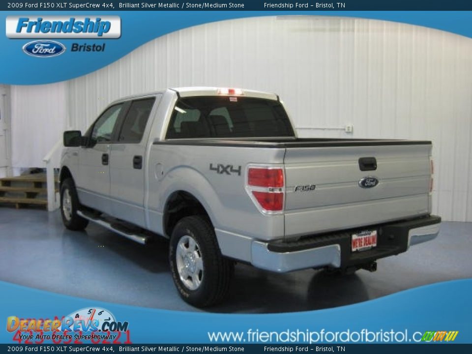 2009 Ford F150 XLT SuperCrew 4x4 Brilliant Silver Metallic / Stone/Medium Stone Photo #5