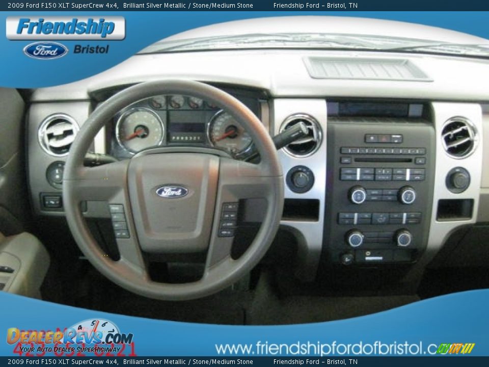 2009 Ford F150 XLT SuperCrew 4x4 Brilliant Silver Metallic / Stone/Medium Stone Photo #17