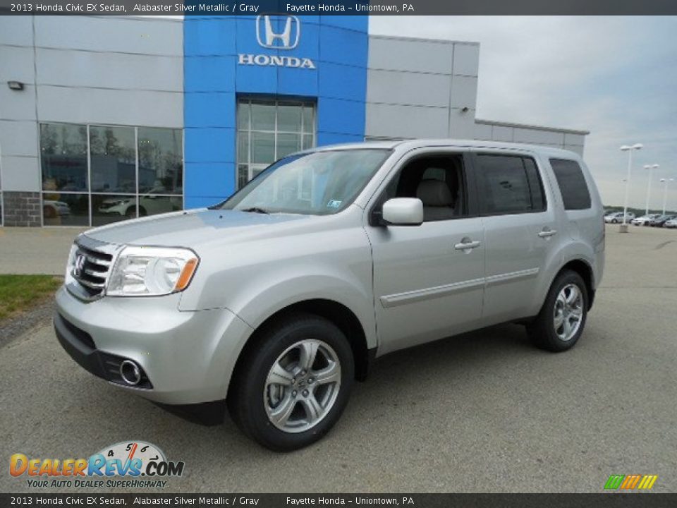 2013 Honda Civic EX Sedan Alabaster Silver Metallic / Gray Photo #1