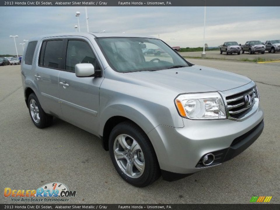 2013 Honda Civic EX Sedan Alabaster Silver Metallic / Gray Photo #5