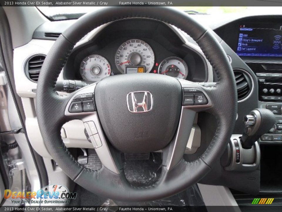 2013 Honda Civic EX Sedan Alabaster Silver Metallic / Gray Photo #12