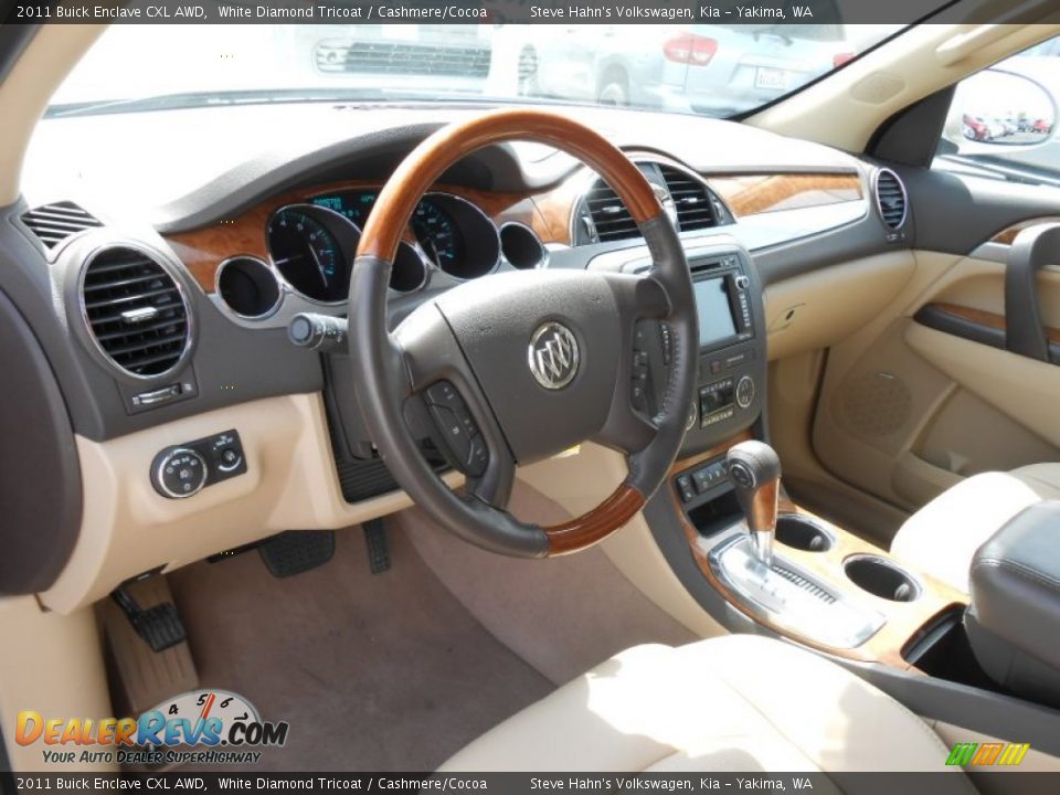 2011 Buick Enclave CXL AWD White Diamond Tricoat / Cashmere/Cocoa Photo #21