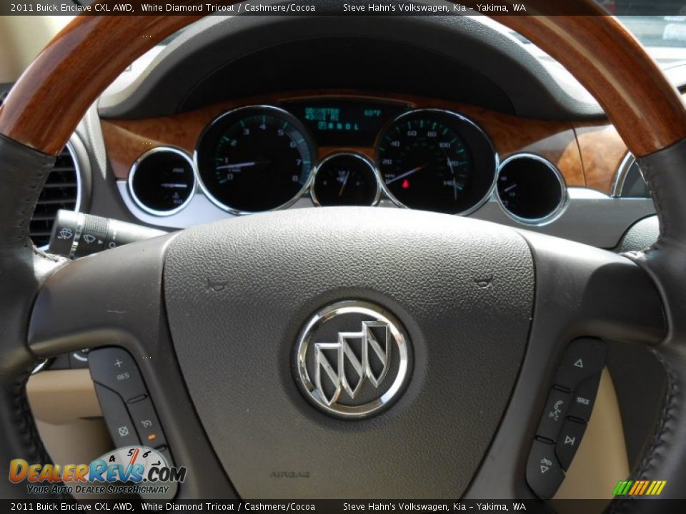 2011 Buick Enclave CXL AWD White Diamond Tricoat / Cashmere/Cocoa Photo #23
