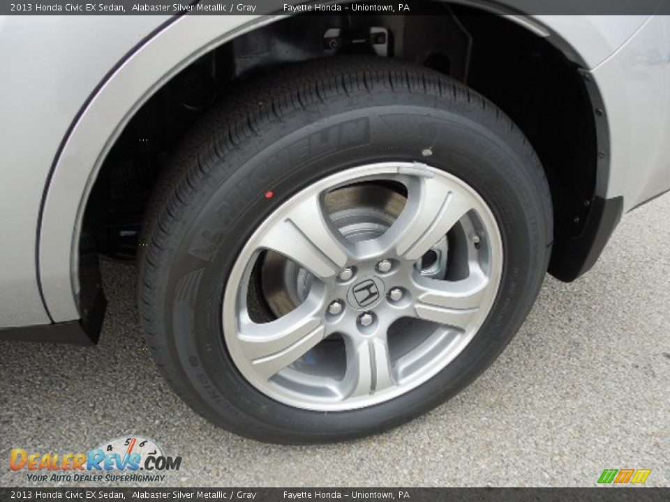 2013 Honda Civic EX Sedan Alabaster Silver Metallic / Gray Photo #16
