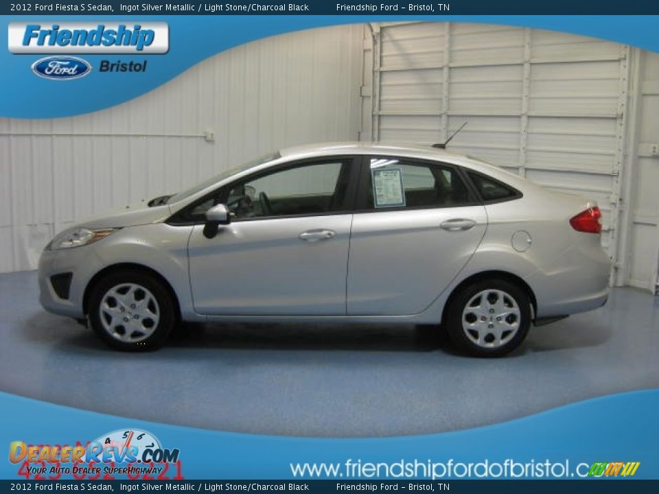 2012 Ford Fiesta S Sedan Ingot Silver Metallic / Light Stone/Charcoal Black Photo #1