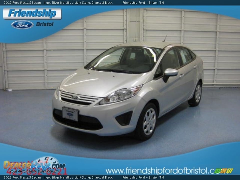 2012 Ford Fiesta S Sedan Ingot Silver Metallic / Light Stone/Charcoal Black Photo #2