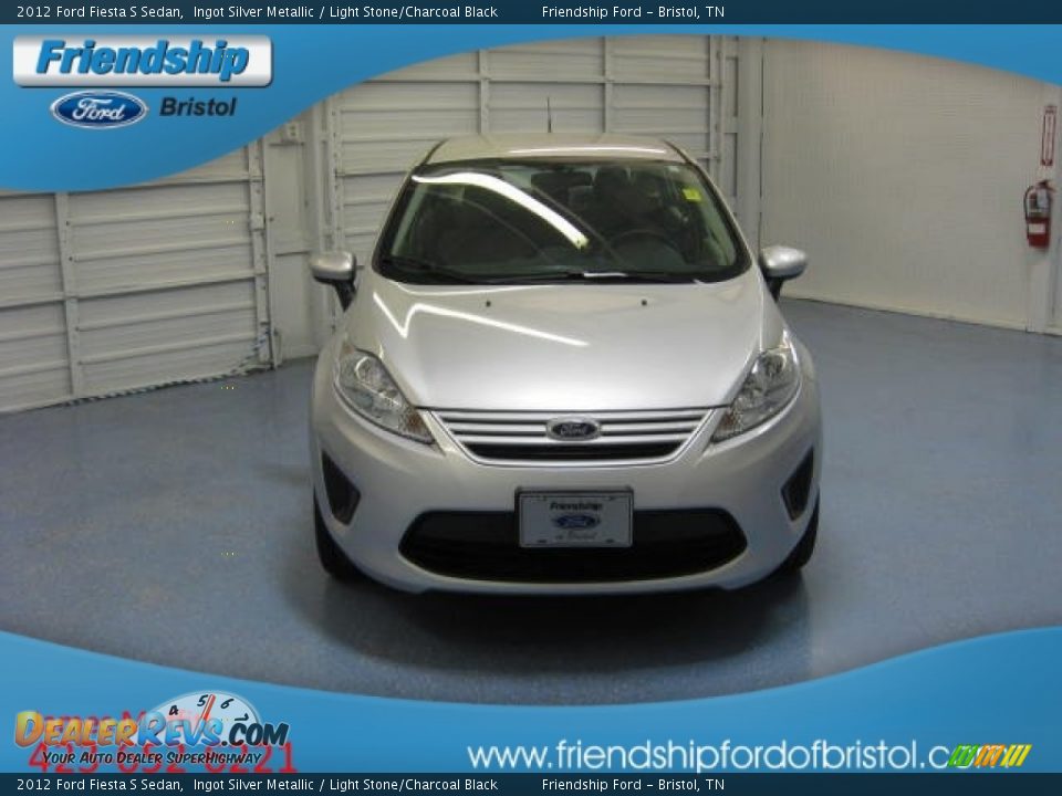 2012 Ford Fiesta S Sedan Ingot Silver Metallic / Light Stone/Charcoal Black Photo #3