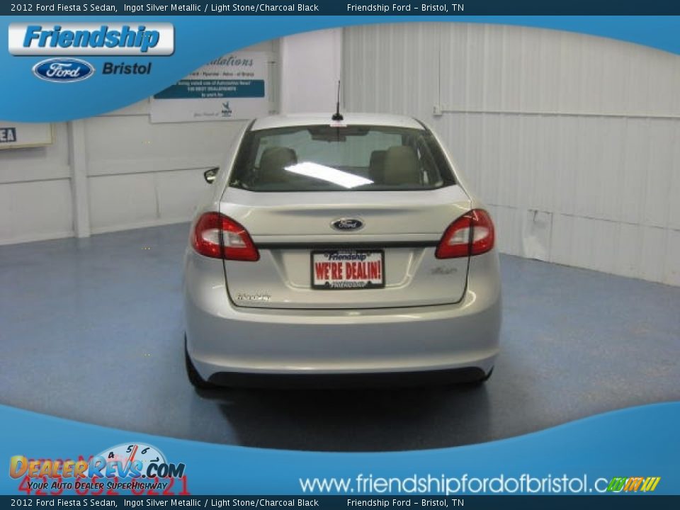 2012 Ford Fiesta S Sedan Ingot Silver Metallic / Light Stone/Charcoal Black Photo #4