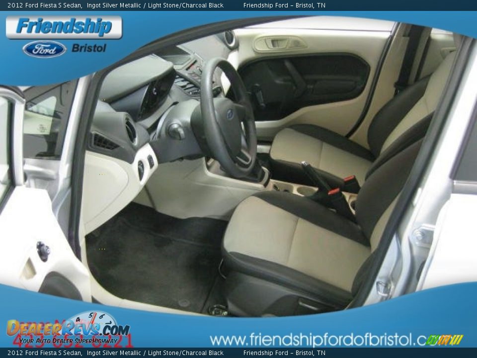 2012 Ford Fiesta S Sedan Ingot Silver Metallic / Light Stone/Charcoal Black Photo #6