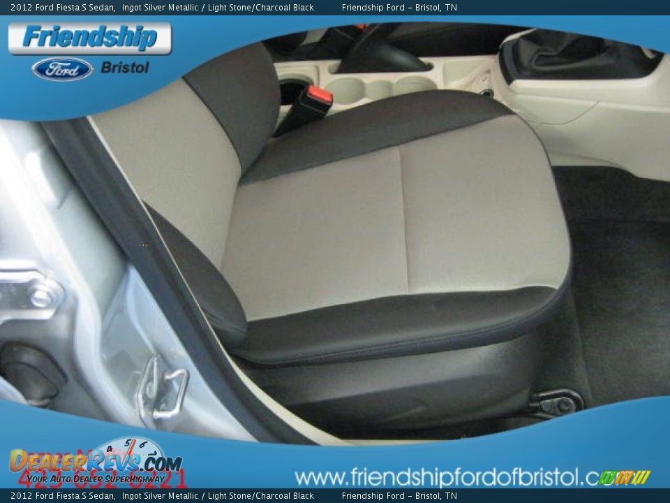 2012 Ford Fiesta S Sedan Ingot Silver Metallic / Light Stone/Charcoal Black Photo #12