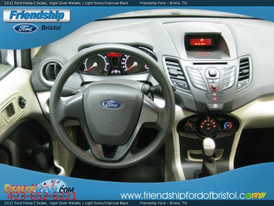 2012 Ford Fiesta S Sedan Ingot Silver Metallic / Light Stone/Charcoal Black Photo #17