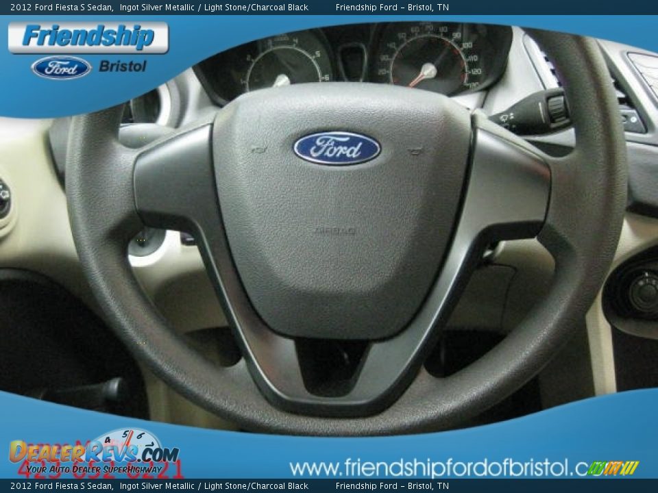 2012 Ford Fiesta S Sedan Ingot Silver Metallic / Light Stone/Charcoal Black Photo #20