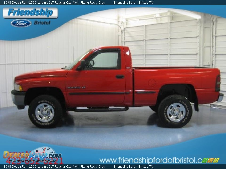1998 Dodge Ram 1500 Laramie SLT Regular Cab 4x4 Flame Red / Gray Photo #1