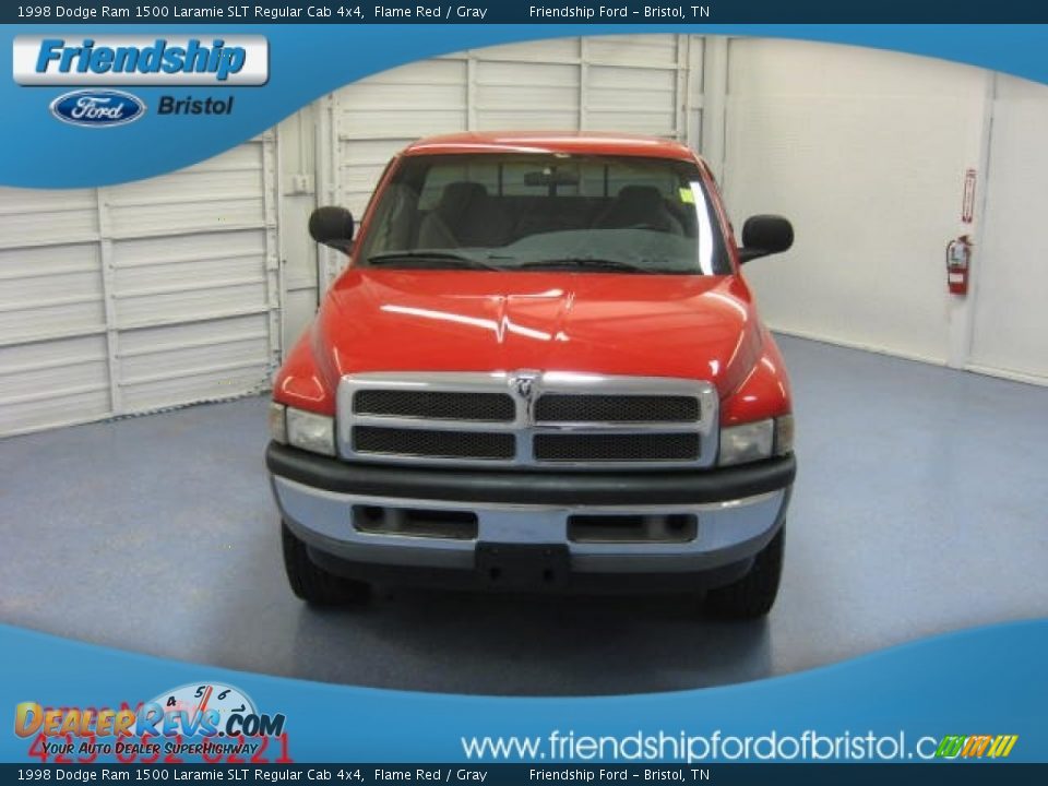 1998 Dodge Ram 1500 Laramie SLT Regular Cab 4x4 Flame Red / Gray Photo #3