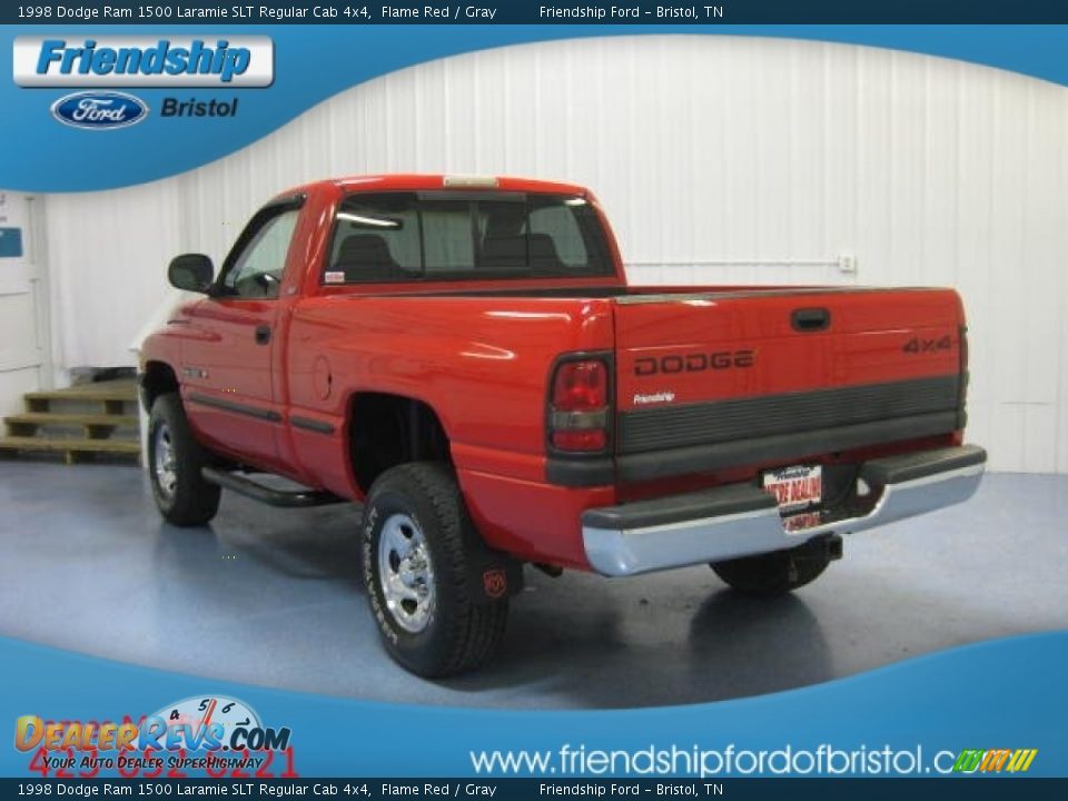 1998 Dodge Ram 1500 Laramie SLT Regular Cab 4x4 Flame Red / Gray Photo #5