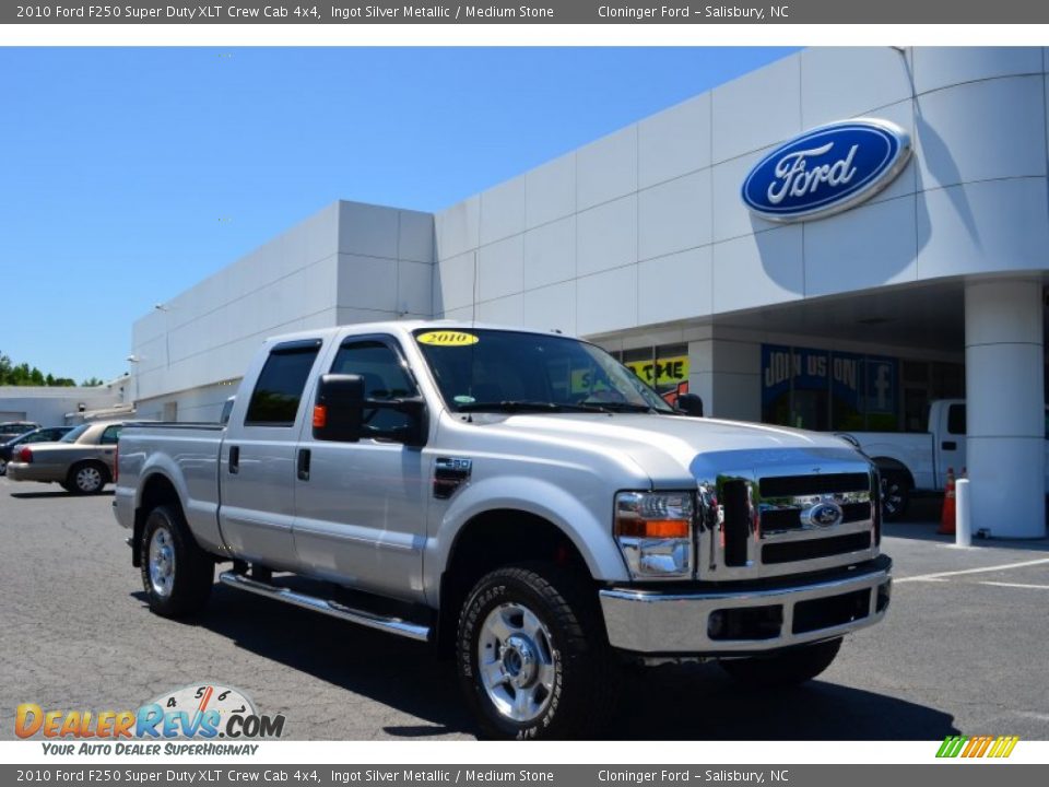 2010 Ford F250 Super Duty XLT Crew Cab 4x4 Ingot Silver Metallic / Medium Stone Photo #1