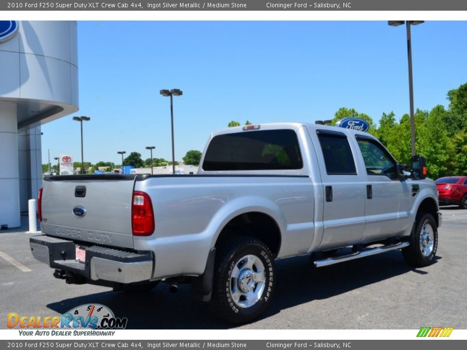 2010 Ford F250 Super Duty XLT Crew Cab 4x4 Ingot Silver Metallic / Medium Stone Photo #3