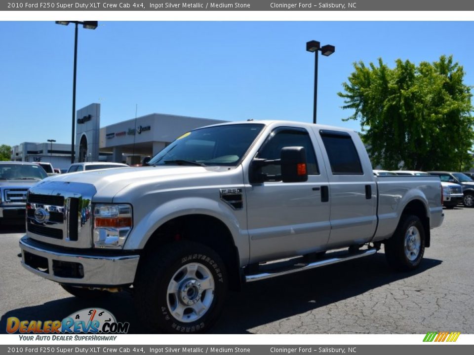 2010 Ford F250 Super Duty XLT Crew Cab 4x4 Ingot Silver Metallic / Medium Stone Photo #6