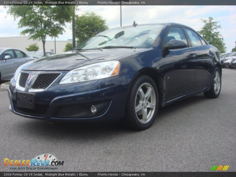 2009 Pontiac G6 V6 Sedan Midnight Blue Metallic / Ebony Photo #1