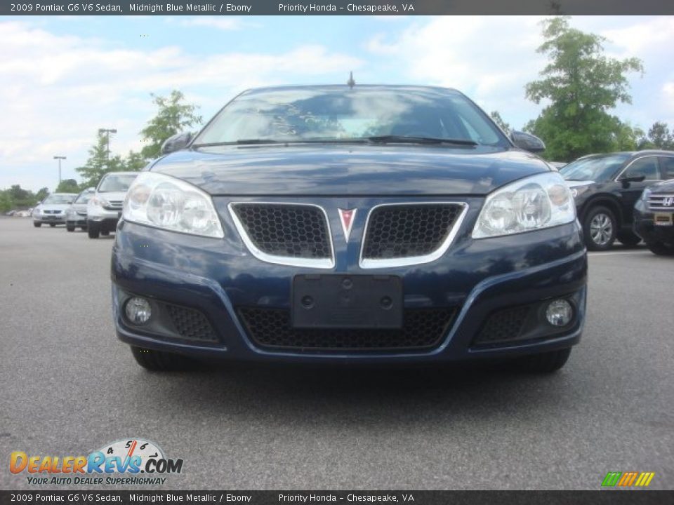 2009 Pontiac G6 V6 Sedan Midnight Blue Metallic / Ebony Photo #8
