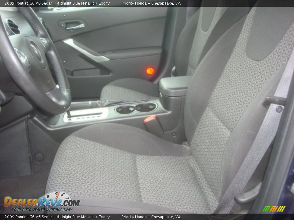 2009 Pontiac G6 V6 Sedan Midnight Blue Metallic / Ebony Photo #9