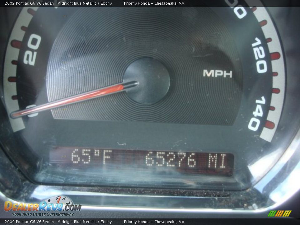 2009 Pontiac G6 V6 Sedan Midnight Blue Metallic / Ebony Photo #16