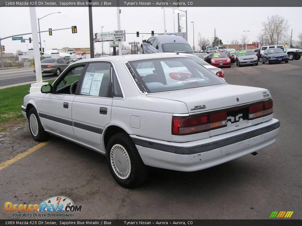 1989 Mazda 626 DX Sedan Sapphire Blue Metallic / Blue Photo #2