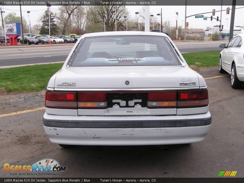 1989 Mazda 626 DX Sedan Sapphire Blue Metallic / Blue Photo #3