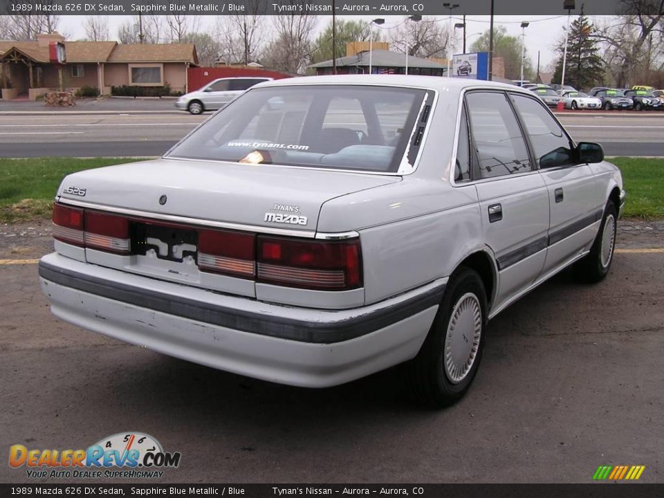 1989 Mazda 626 DX Sedan Sapphire Blue Metallic / Blue Photo #4