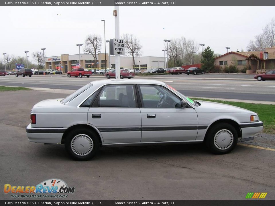 1989 Mazda 626 DX Sedan Sapphire Blue Metallic / Blue Photo #5