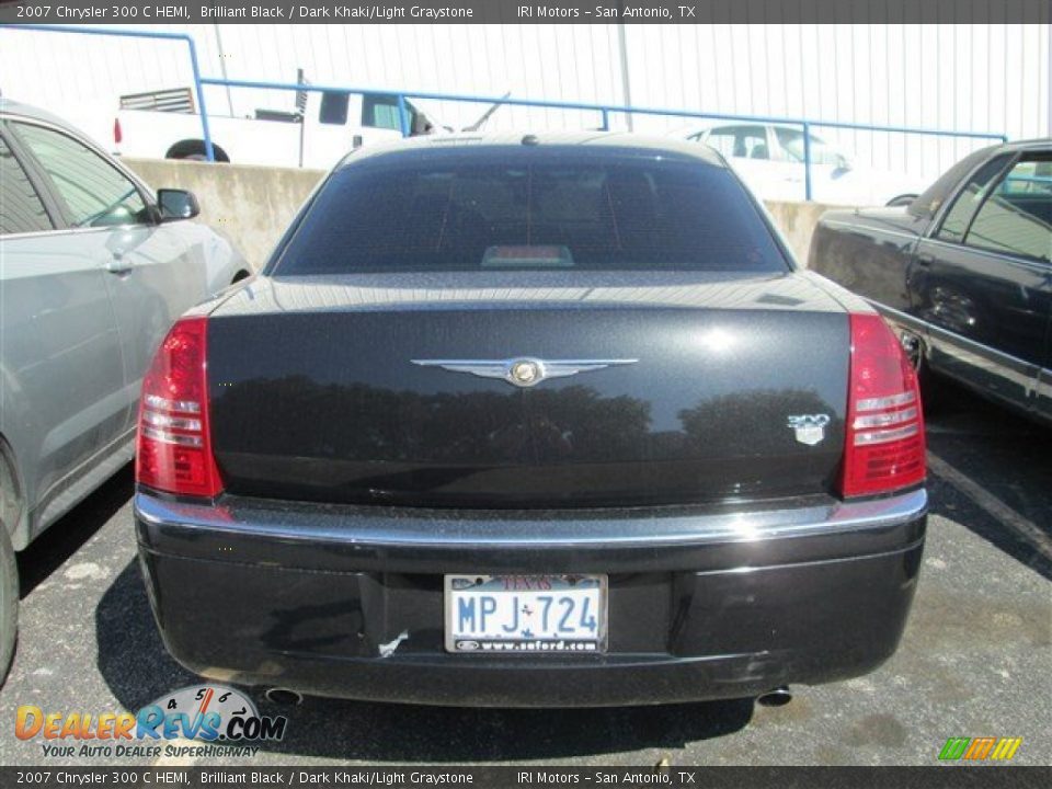 2007 Chrysler 300 C HEMI Brilliant Black / Dark Khaki/Light Graystone Photo #3
