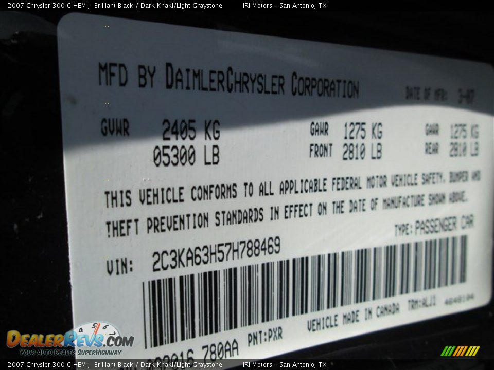 2007 Chrysler 300 C HEMI Brilliant Black / Dark Khaki/Light Graystone Photo #16