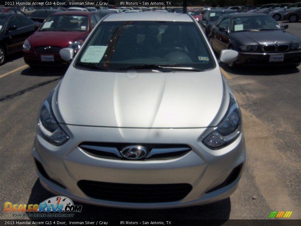 2013 Hyundai Accent GLS 4 Door Ironman Silver / Gray Photo #2
