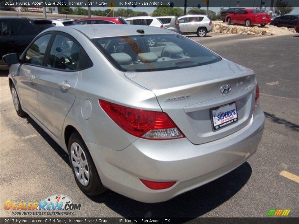 2013 Hyundai Accent GLS 4 Door Ironman Silver / Gray Photo #5