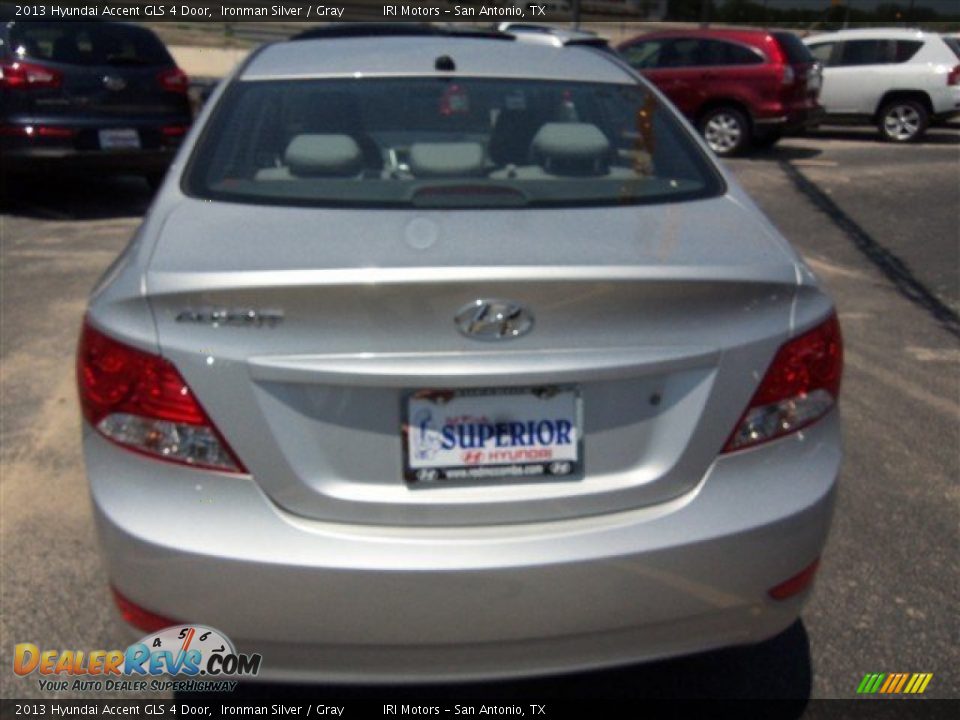 2013 Hyundai Accent GLS 4 Door Ironman Silver / Gray Photo #6
