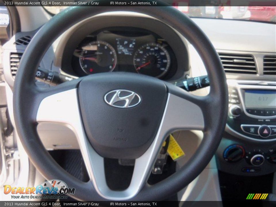 2013 Hyundai Accent GLS 4 Door Ironman Silver / Gray Photo #12