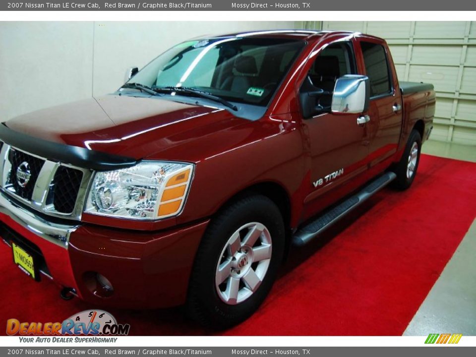 2007 Nissan Titan LE Crew Cab Red Brawn / Graphite Black/Titanium Photo #3