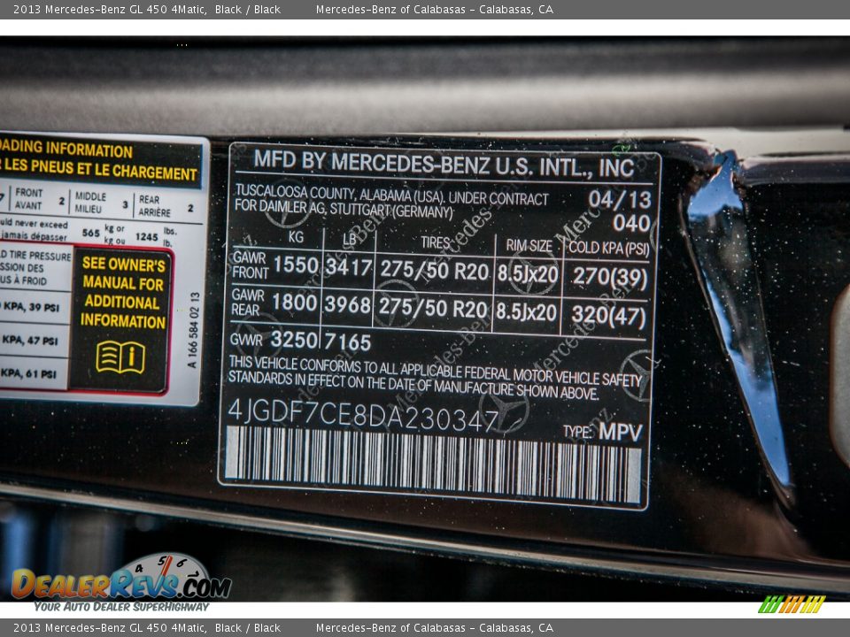 2013 Mercedes-Benz GL 450 4Matic Black / Black Photo #7